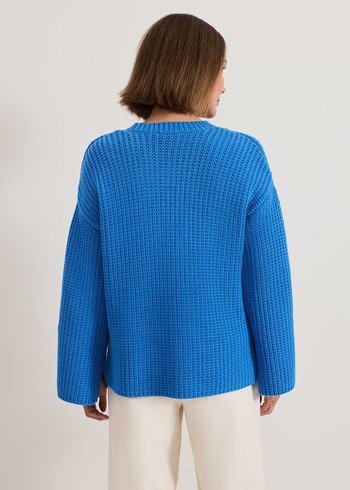 Phase Eight Gabby Textured Knitwear Blue USA | 2953184-HK